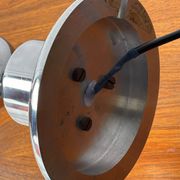 Mid-century Scandinavian sculptural lamp chrome 1970