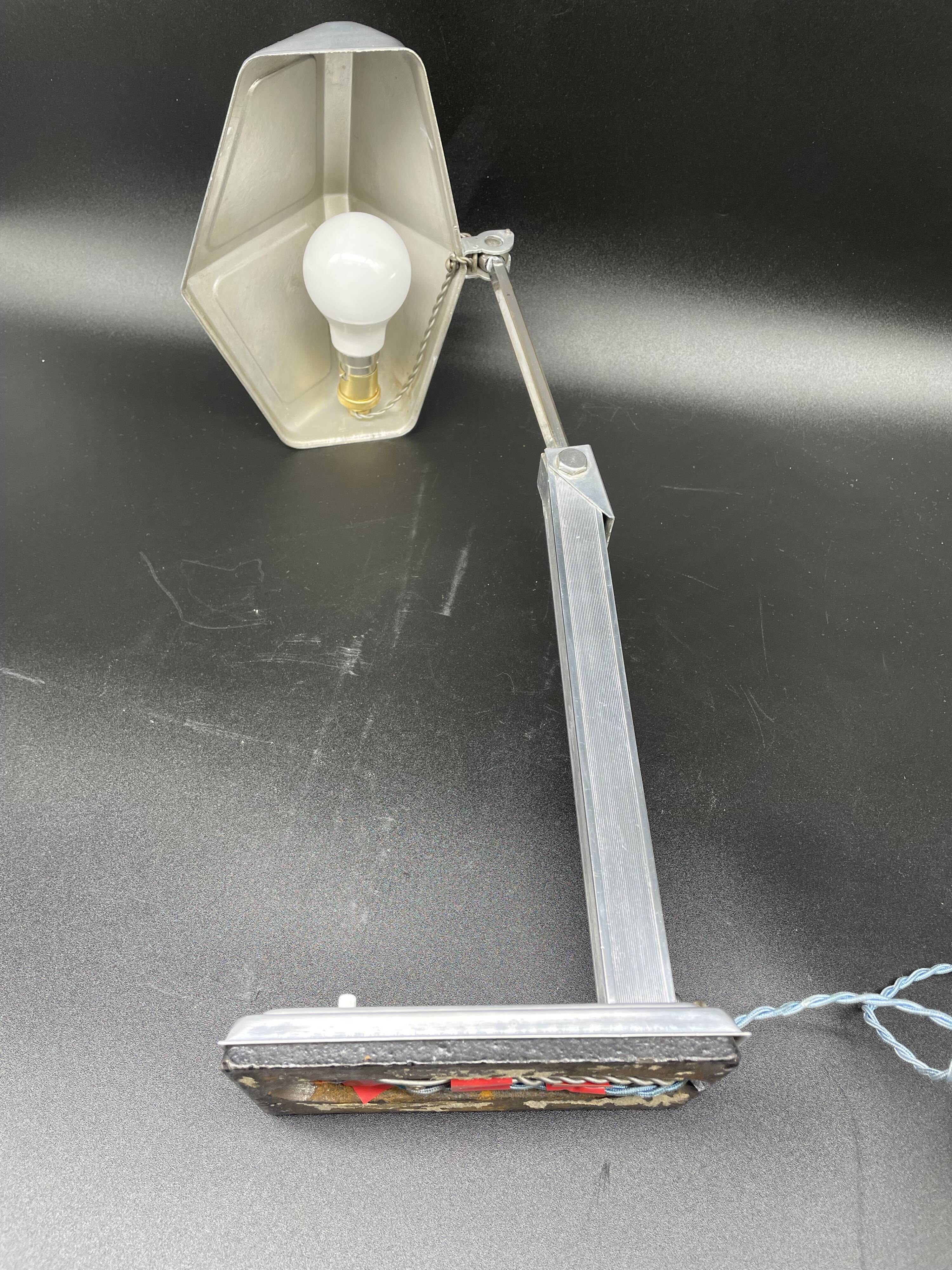 Vintage Pirouett France lamp, Art Deco, model patented in 1940, aluminum