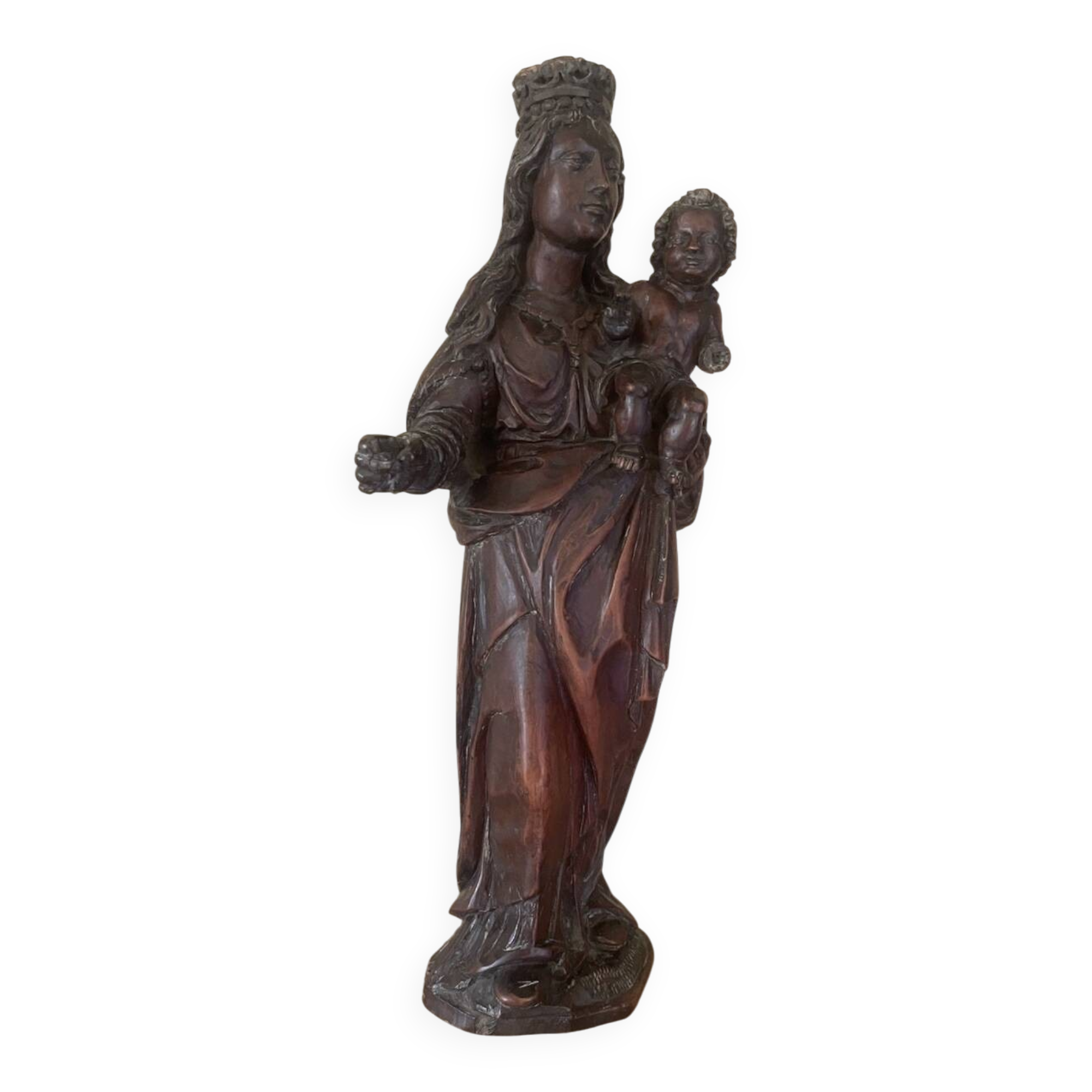 Virgin and Child - Wooden sculpture - 33 cm - France - 18th century