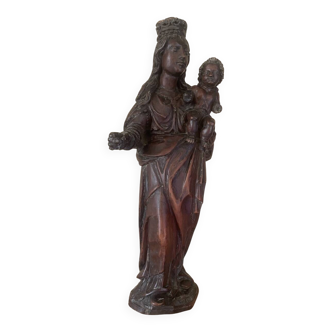Virgin and Child - Wooden sculpture - 33 cm - France - 18th century