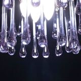 The Purple Crown, LArge Size Murano Chandelier Purple and Crystal Drops, 19