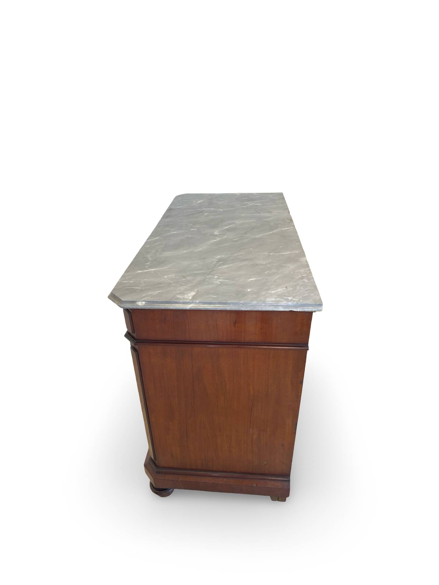 Commode Umbertino en acajou et noyer, 19e siècle.