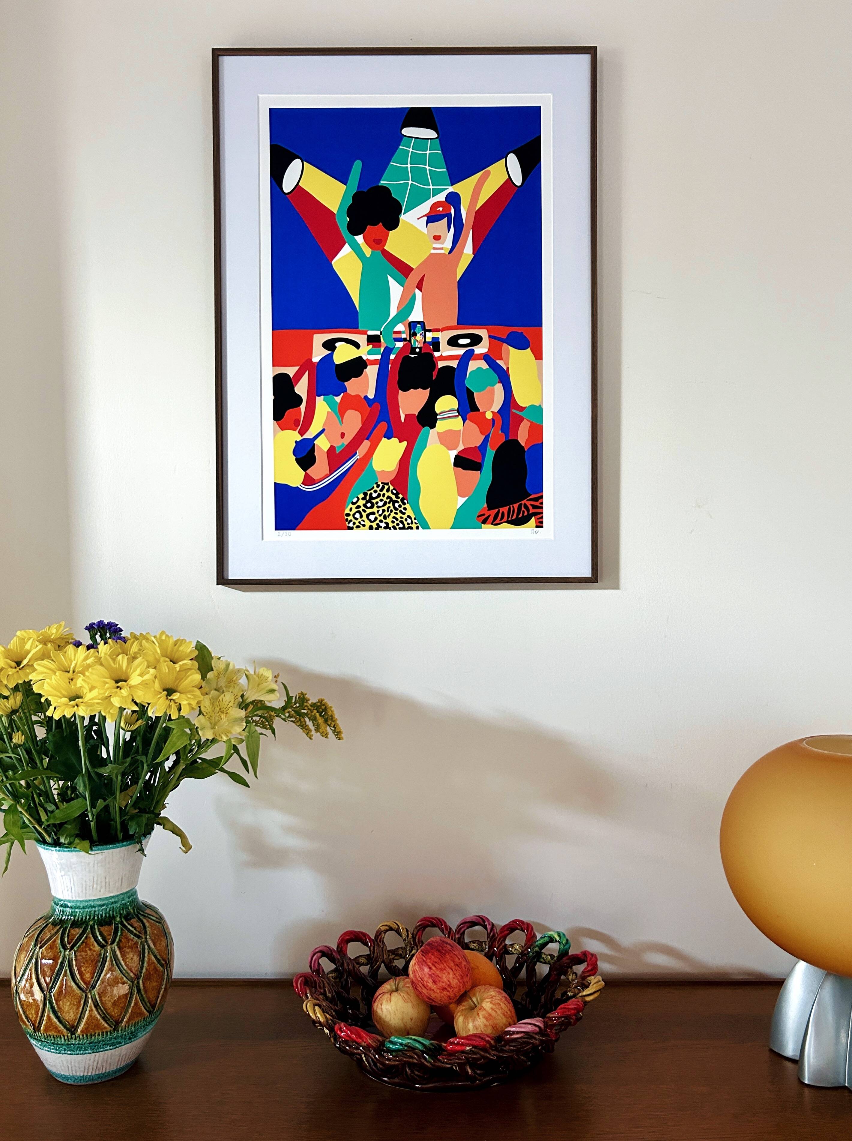 Art poster, signed and numbered by the artist, Couleurs et Fête