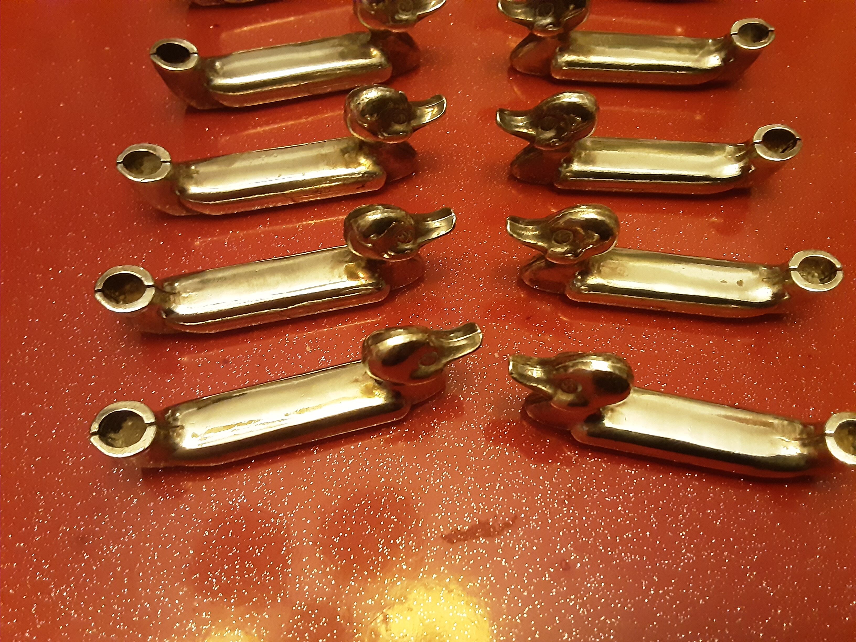 12 metal chrome duck knife holders