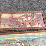 Lot 4 antique prints 1930 art deco signed Harry Eliott hunting scenes