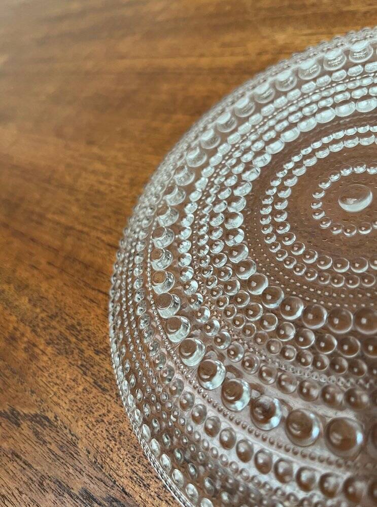 Set of 5 vintage Finnish glass plates from the Kastehelmi series by Oiva Toikka for Iittala.