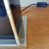Vintage square black and brass lamp base