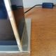 Vintage square black and brass lamp base