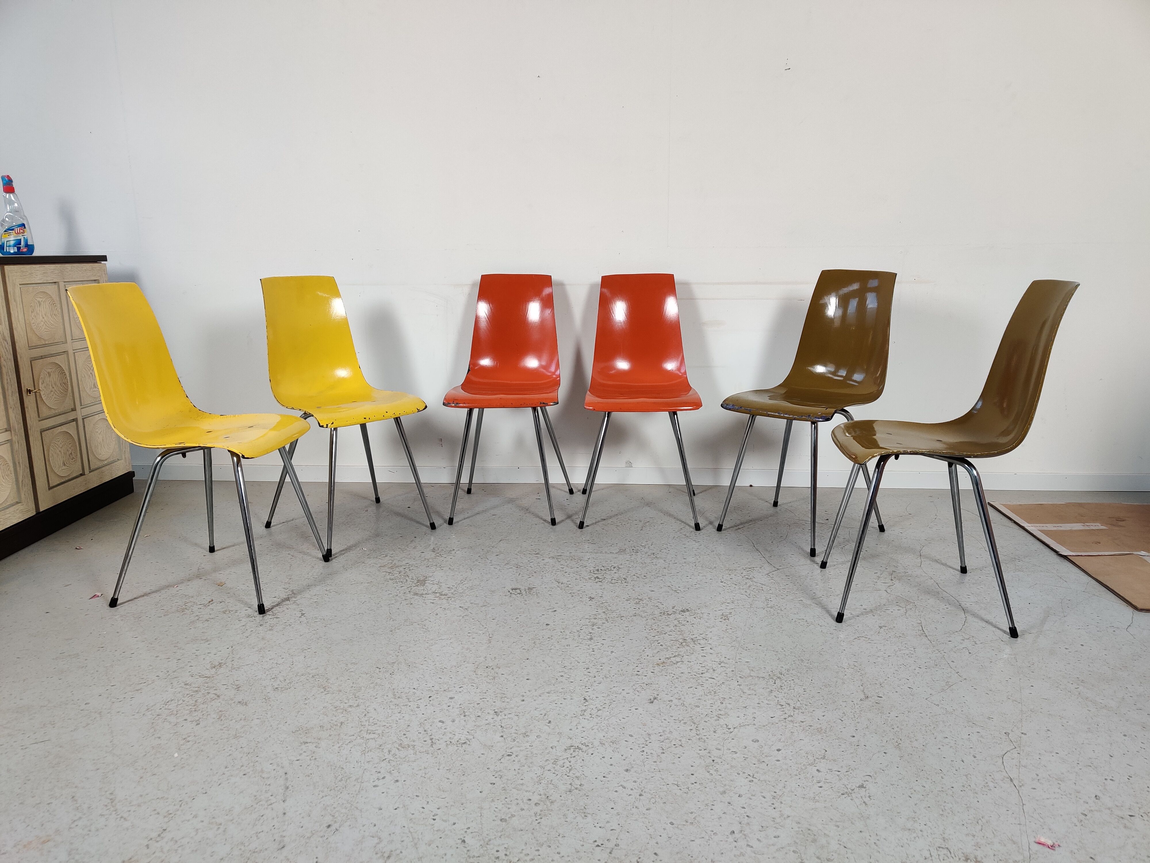 6 chairs pagholz vintage 70s