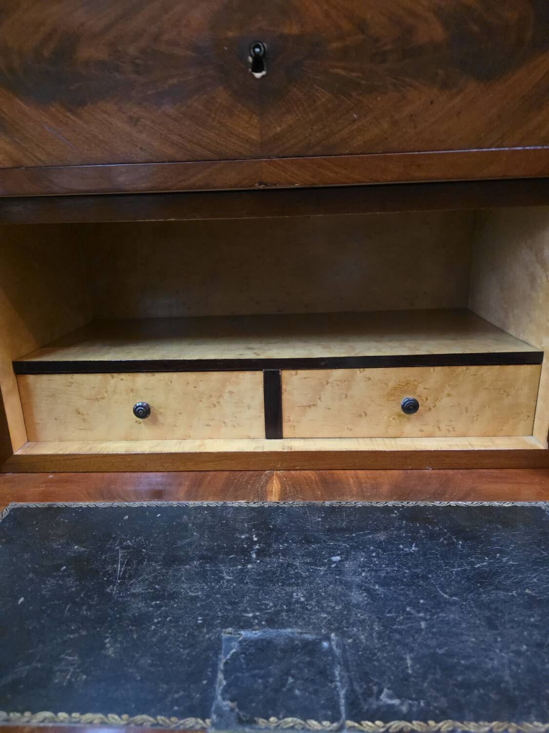 Louis Philippe style mahogany secretary chest.