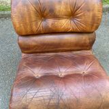 Modular sofa in cognac brown leather, Italy 1970s