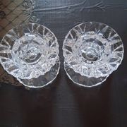 Paire de bougeoir ancien en cristal d'arques