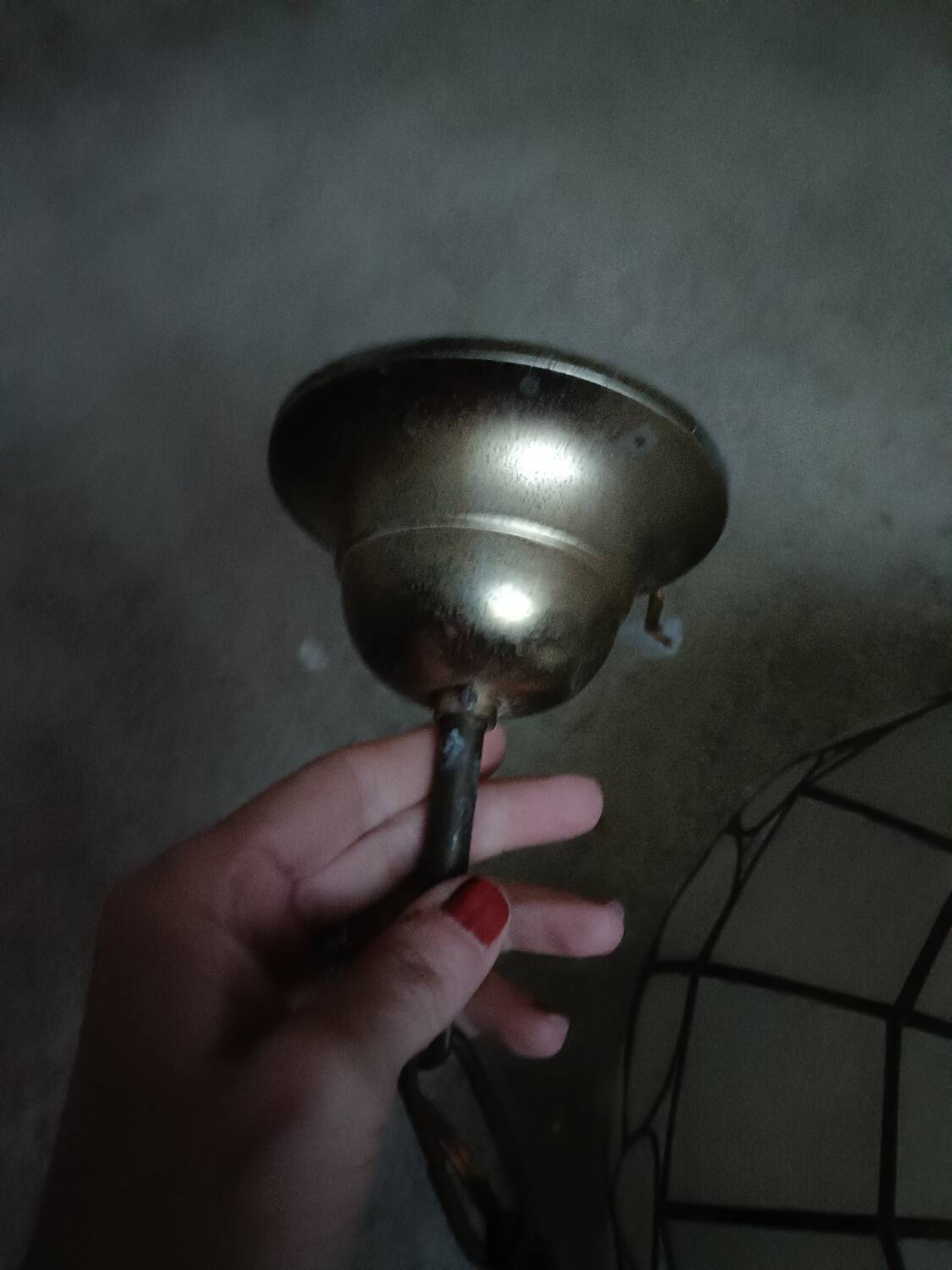 Mother-of-pearl and brass lampshade