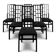 Set of 6 black lacquered Japonese-style chairs.