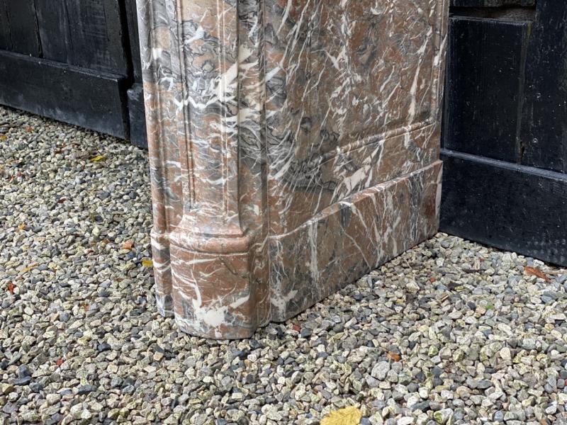 Louis XV Style Fireplace In Grey Marble Of the Ardennes