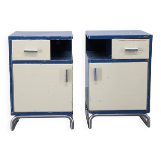 Pair of Bauhaus nightstands, Czechoslovakia, 1930s