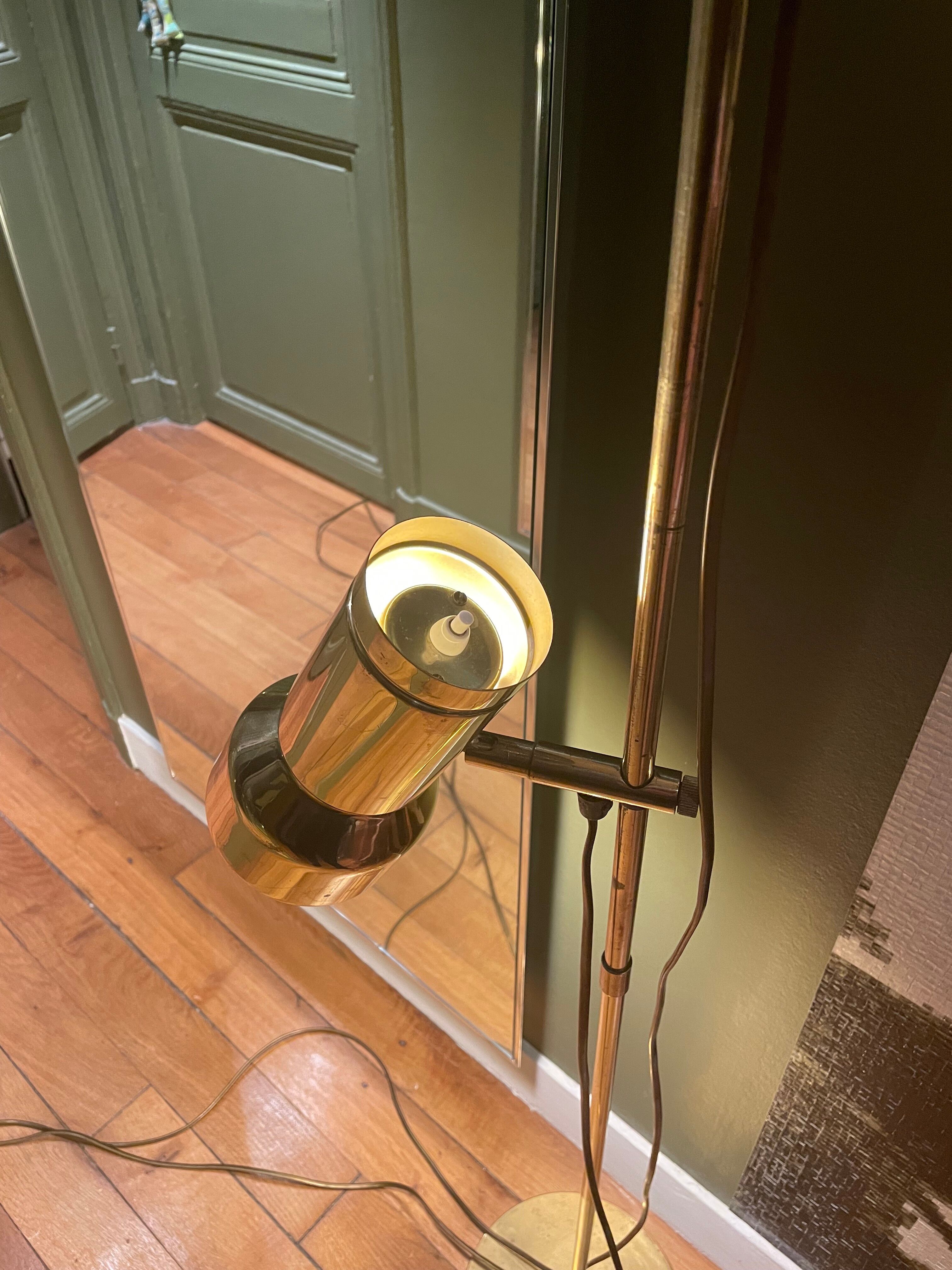 Danish reading lamp 2 height-adjustable reflectors in gold brass Frandsen