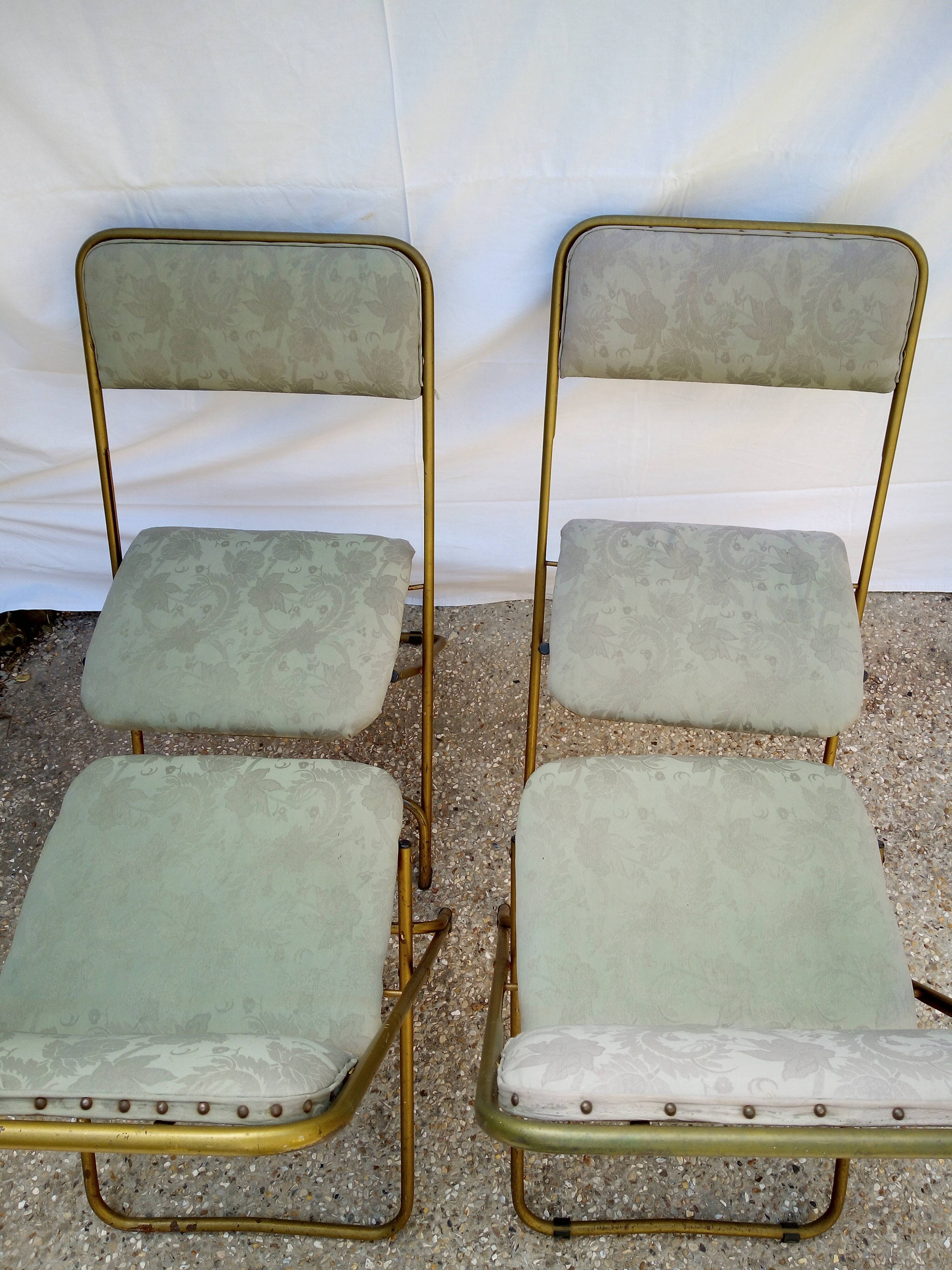 4 vintage folding chairs Lafuma Chantazur