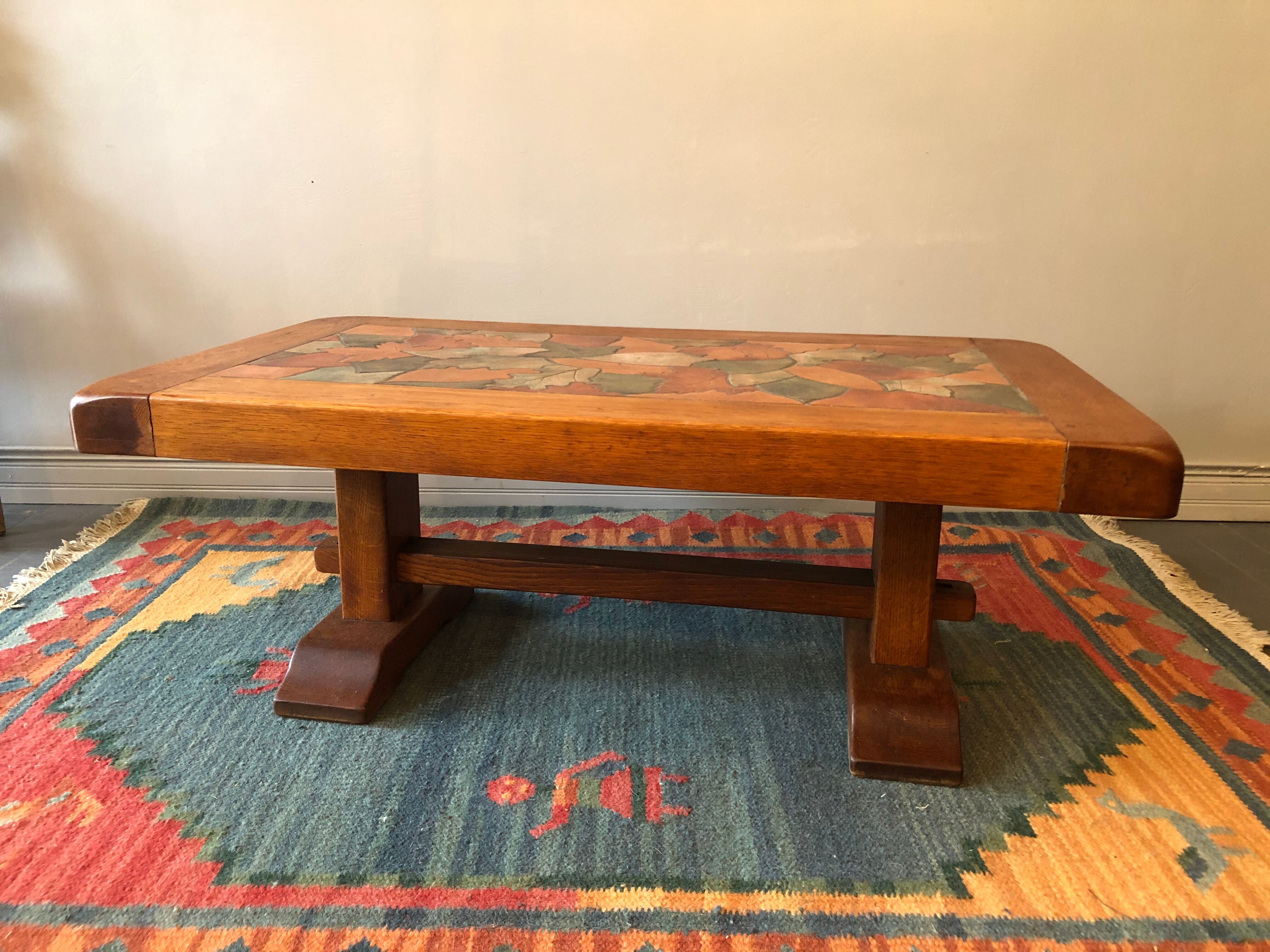 Oak and ceramic coffee table