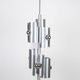 Brushed metal chandelier by Polam Bielsko, 1960s-1970s