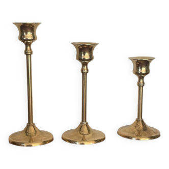 Scandinavian vintage brass candle holders