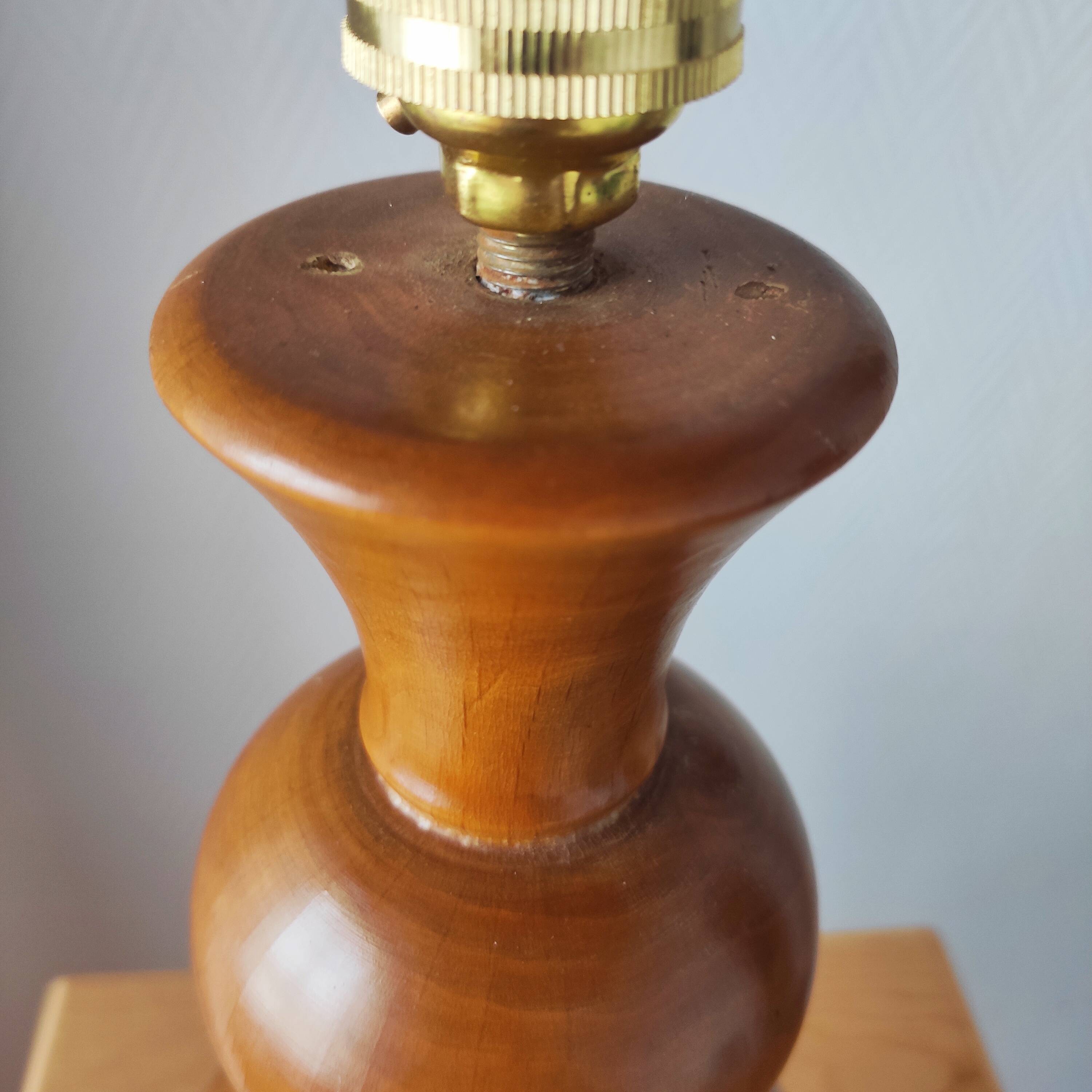 Vintage light wood lamp 1960-70