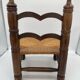 Chaise basse brutalisme bois et paille