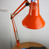 Orange adjustable achitect table lamp by tep, 1970s