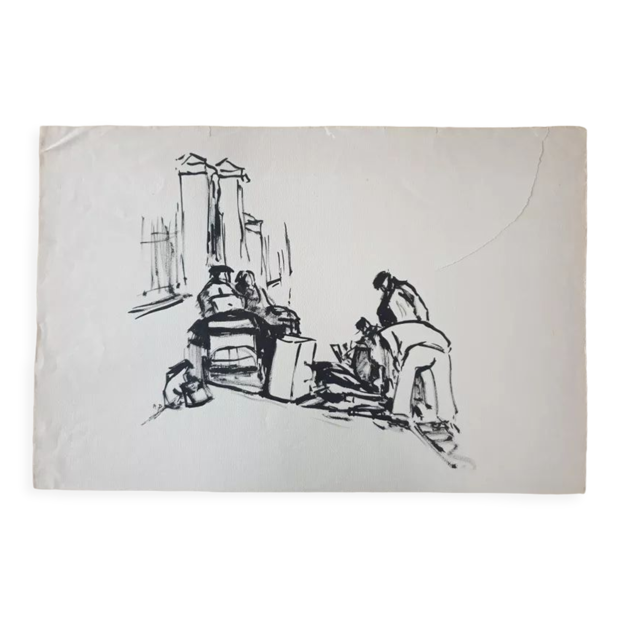 André Duculty (1912-1990) India ink on paper "The return of sinners" Monogrammed at the bottom