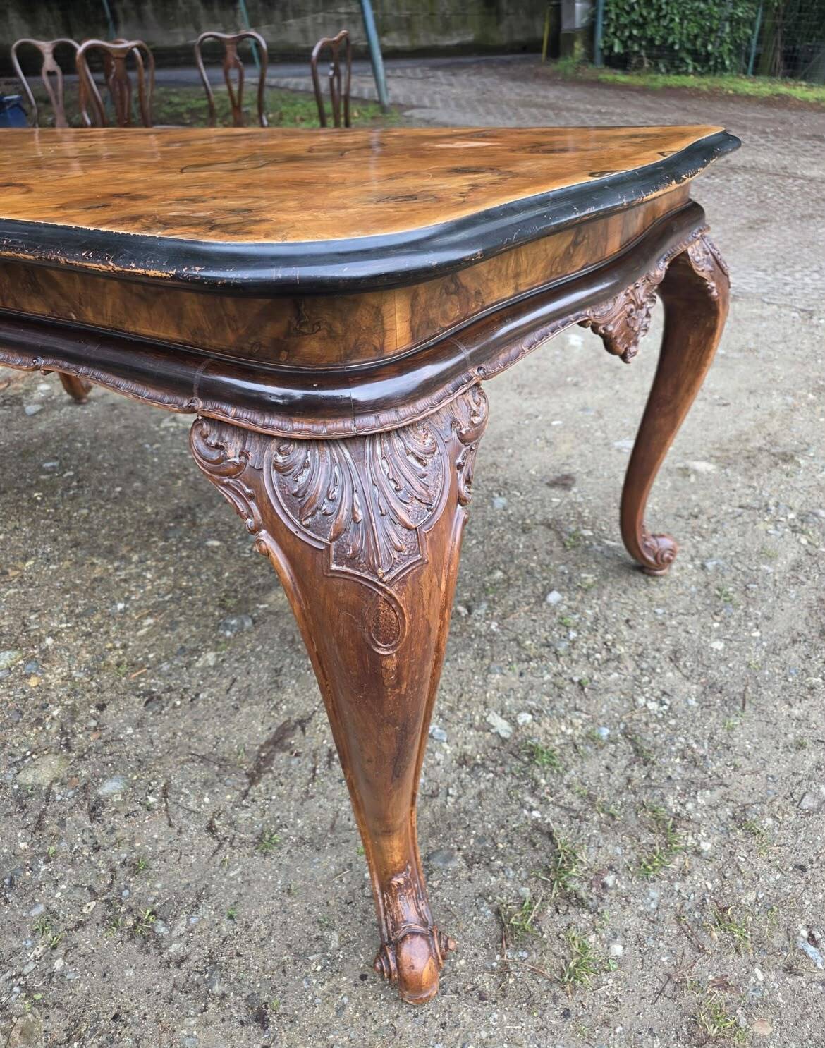 Classic Chippendale Dining Room Suite, Italy, Early 20th Century, Walnut