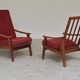 Pair of Scandinavian style armchairs, French made 1970.