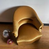 Vintage golden yellow toad armchair