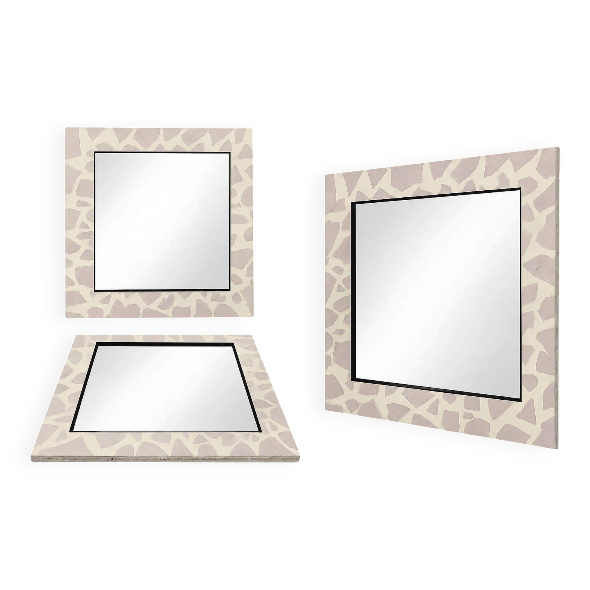 Miroir en travertin - fait main