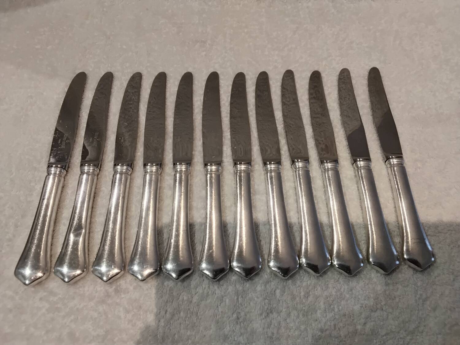 12 silver-plated table knives by silversmith Ravinet Denfert Brantome