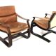 Set of 2 Scandinavian Nelo leather armchairs, Norway, 1970