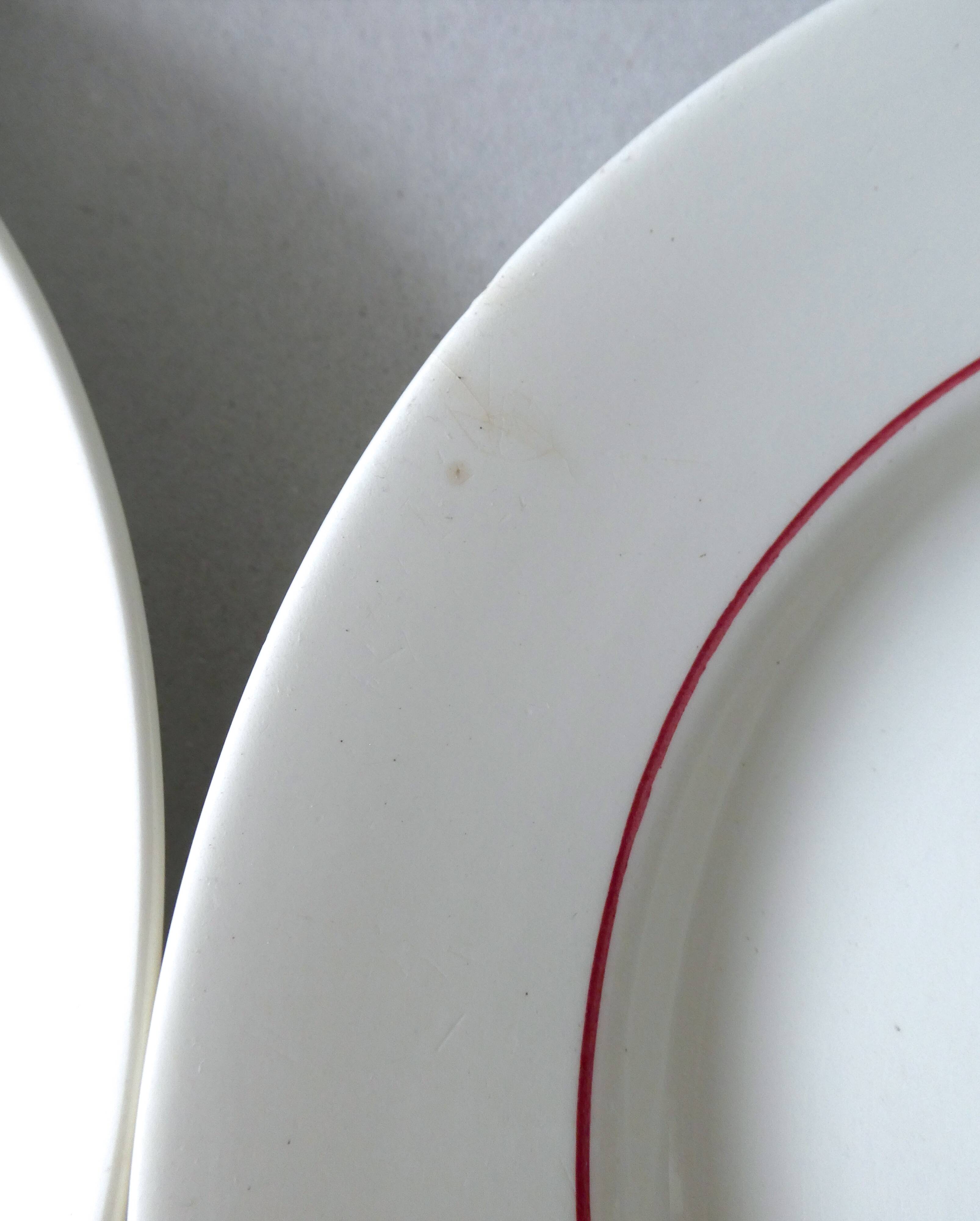 Set of 6 hollow plates, terre de fer saint amand, model antibes