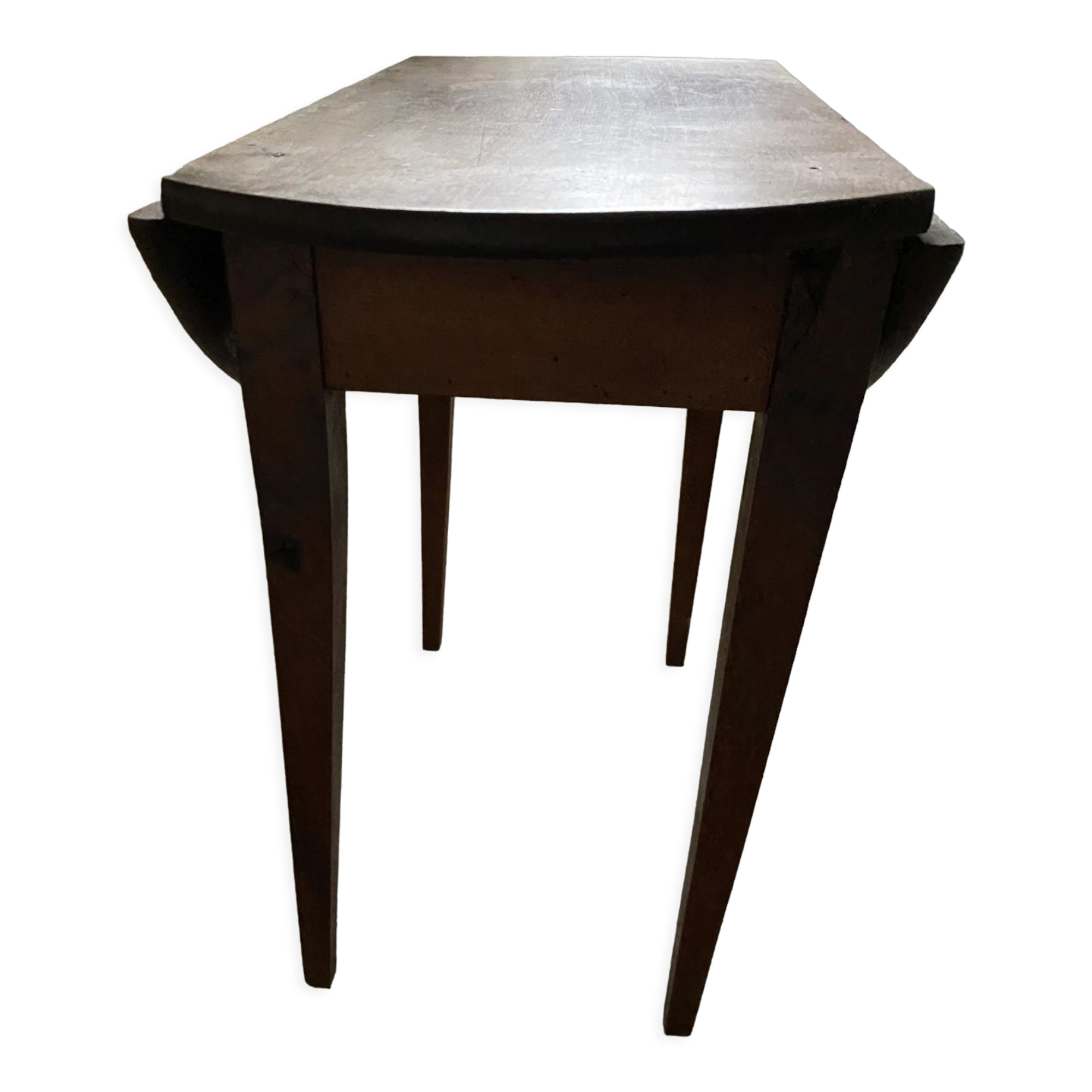 Round wooden folding coffee table