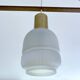 Vintage Scandinavian Pendant Light Teak Glass