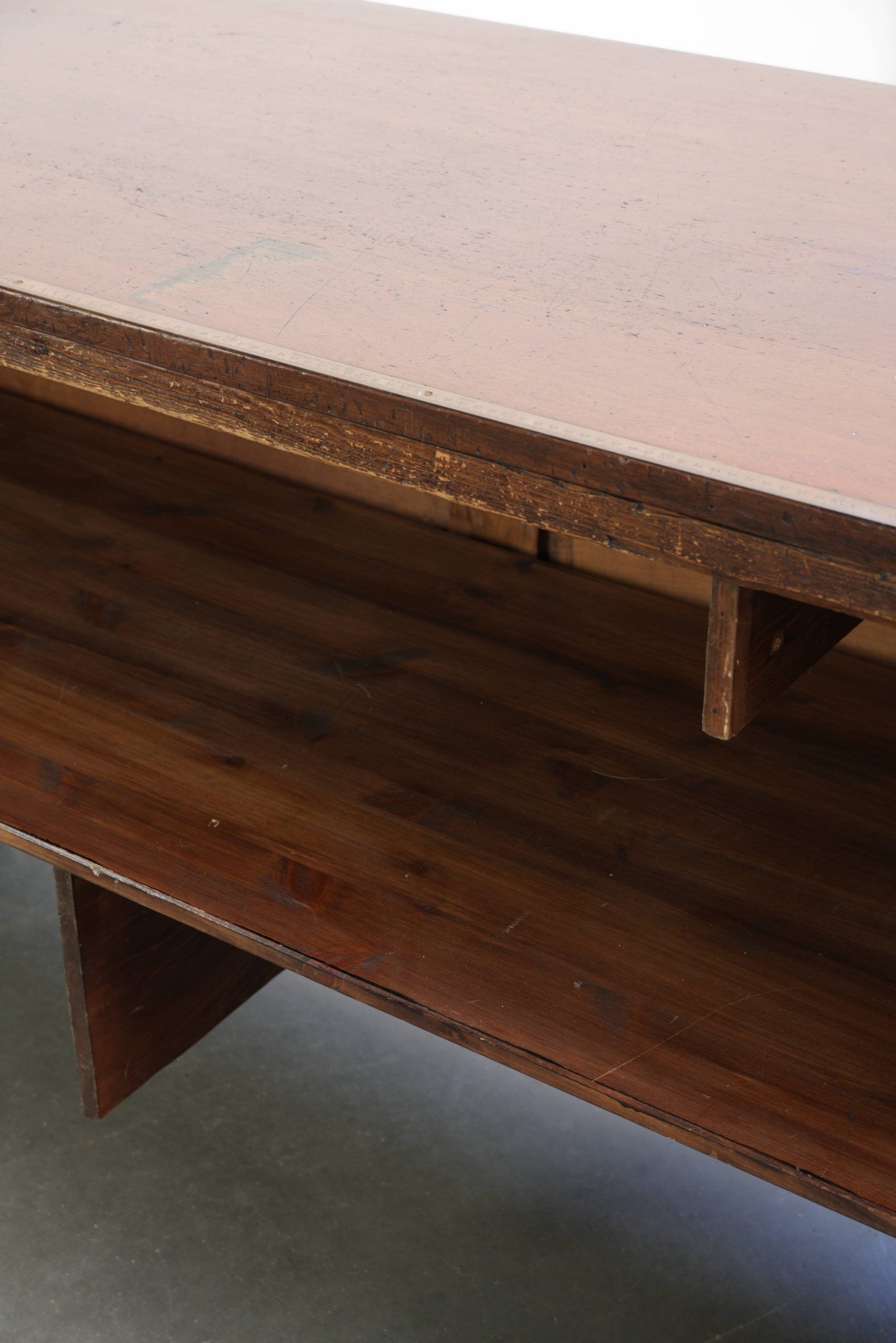 Large antique English shop counter / fabric counter from the 19th century