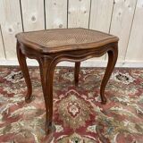 Tabouret bas ou repose pied de style Louis XV en cannage