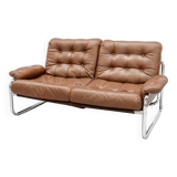 Tufted Leather Two-Seater Sofa by Johan Bertil for IKEA 1970s