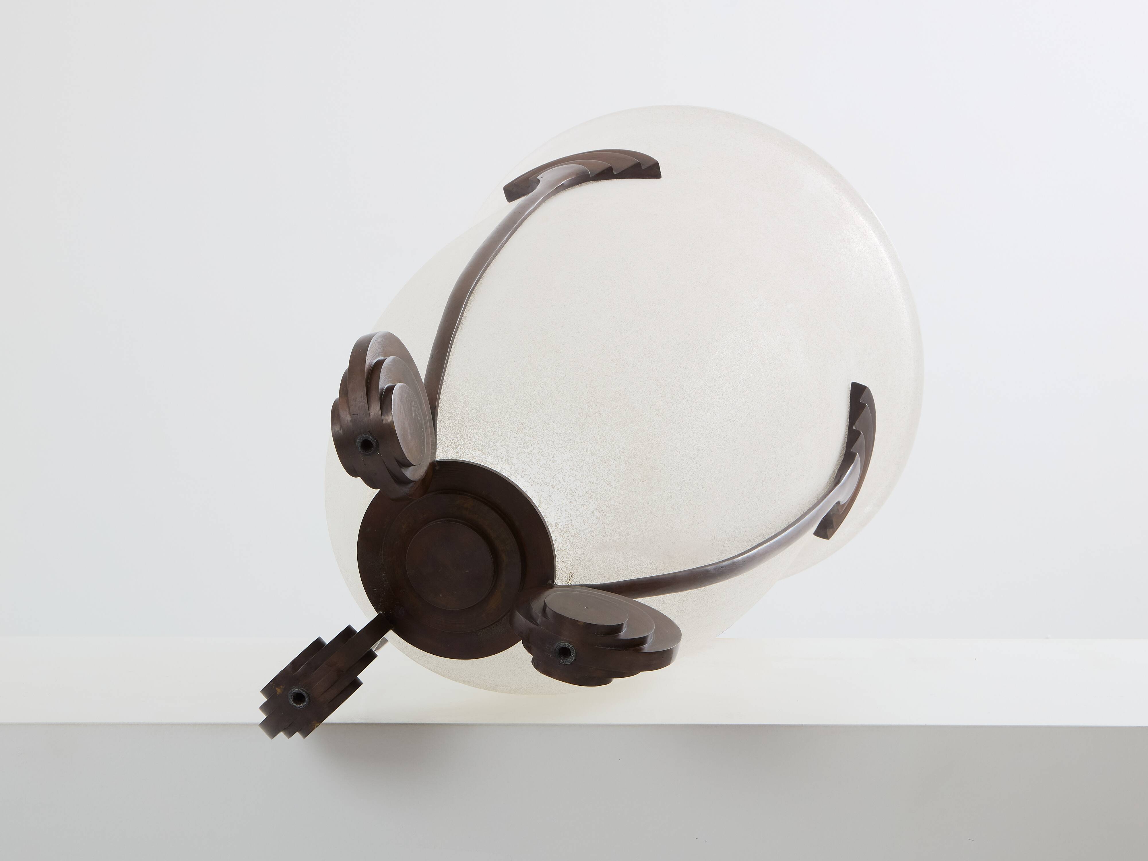 Large Art Deco frosted glass vase by Karl Springer for Seguso 1980