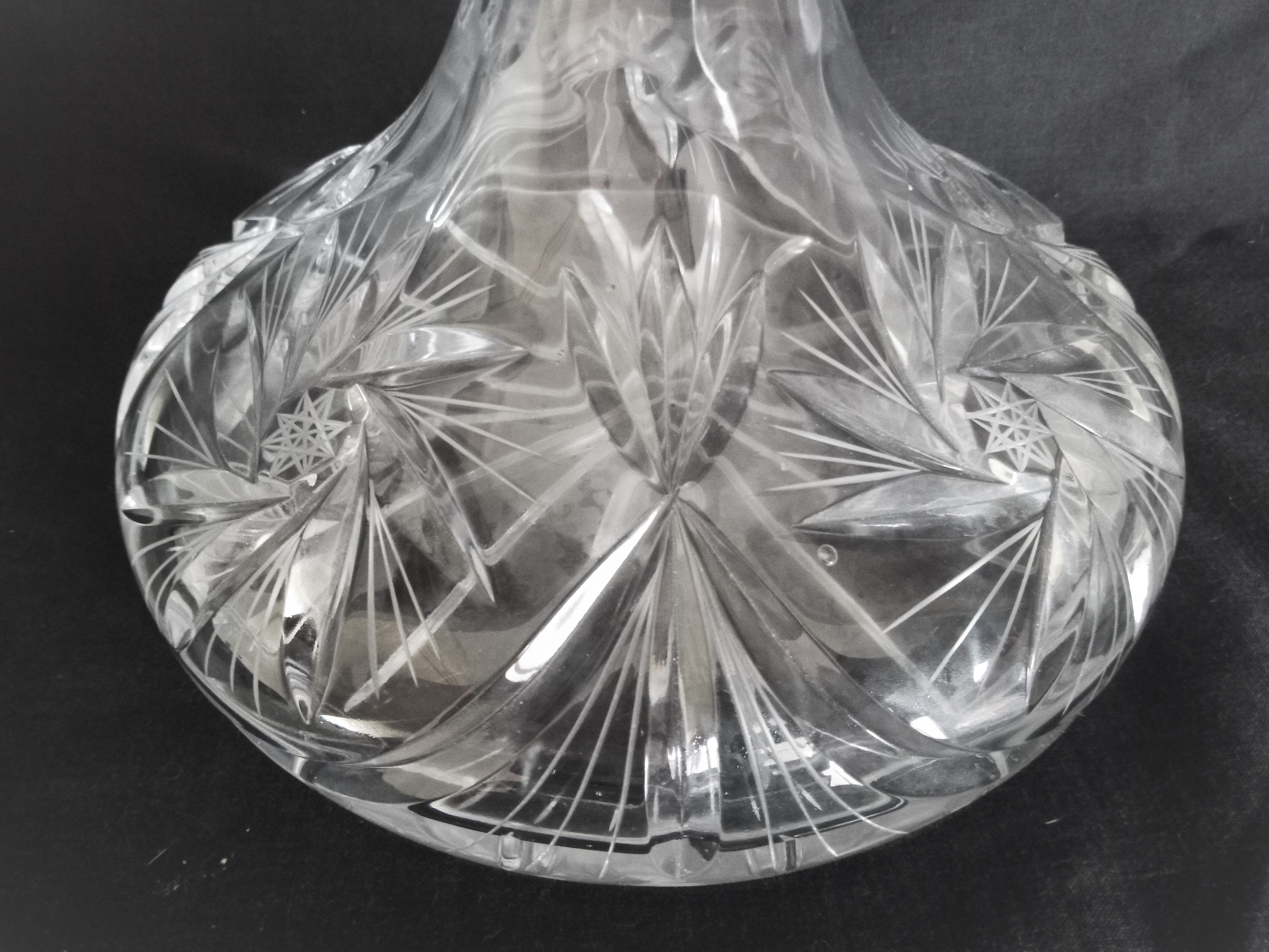 Bohemian cut crystal wine decanter