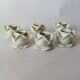 set of 6 pink candle holders in white porcelain