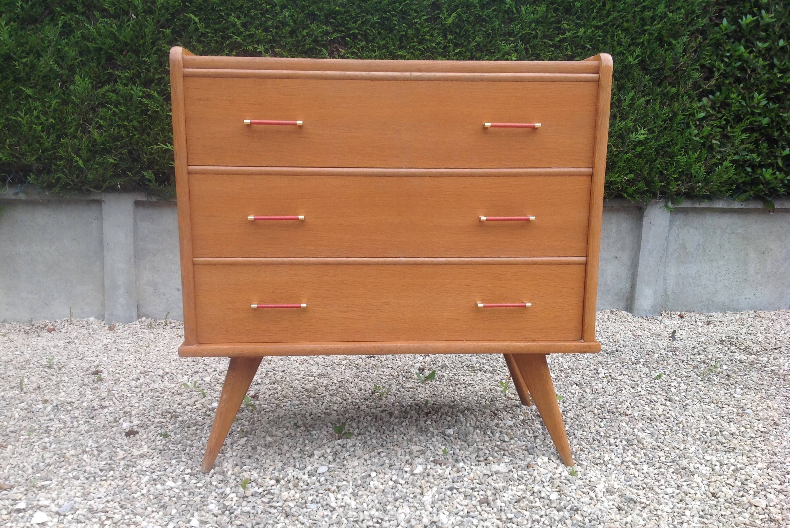 Vintage chest of drawers with compass feet