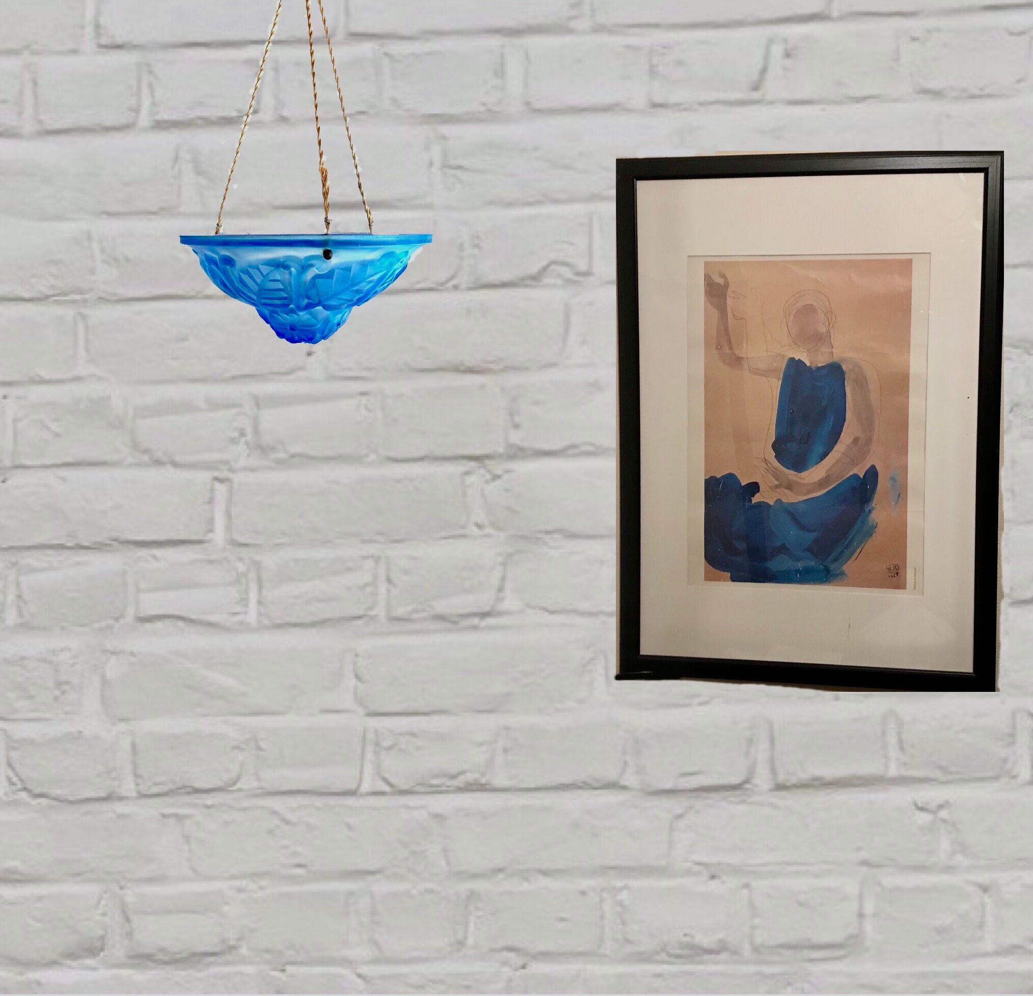 Degué Art Deco hanging lamp