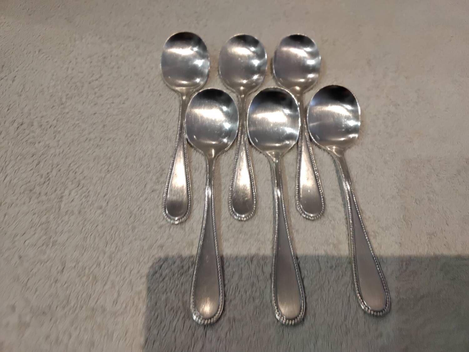 6 silver-plated ice cream scoops, goldsmith Frionnet, pearl decor
