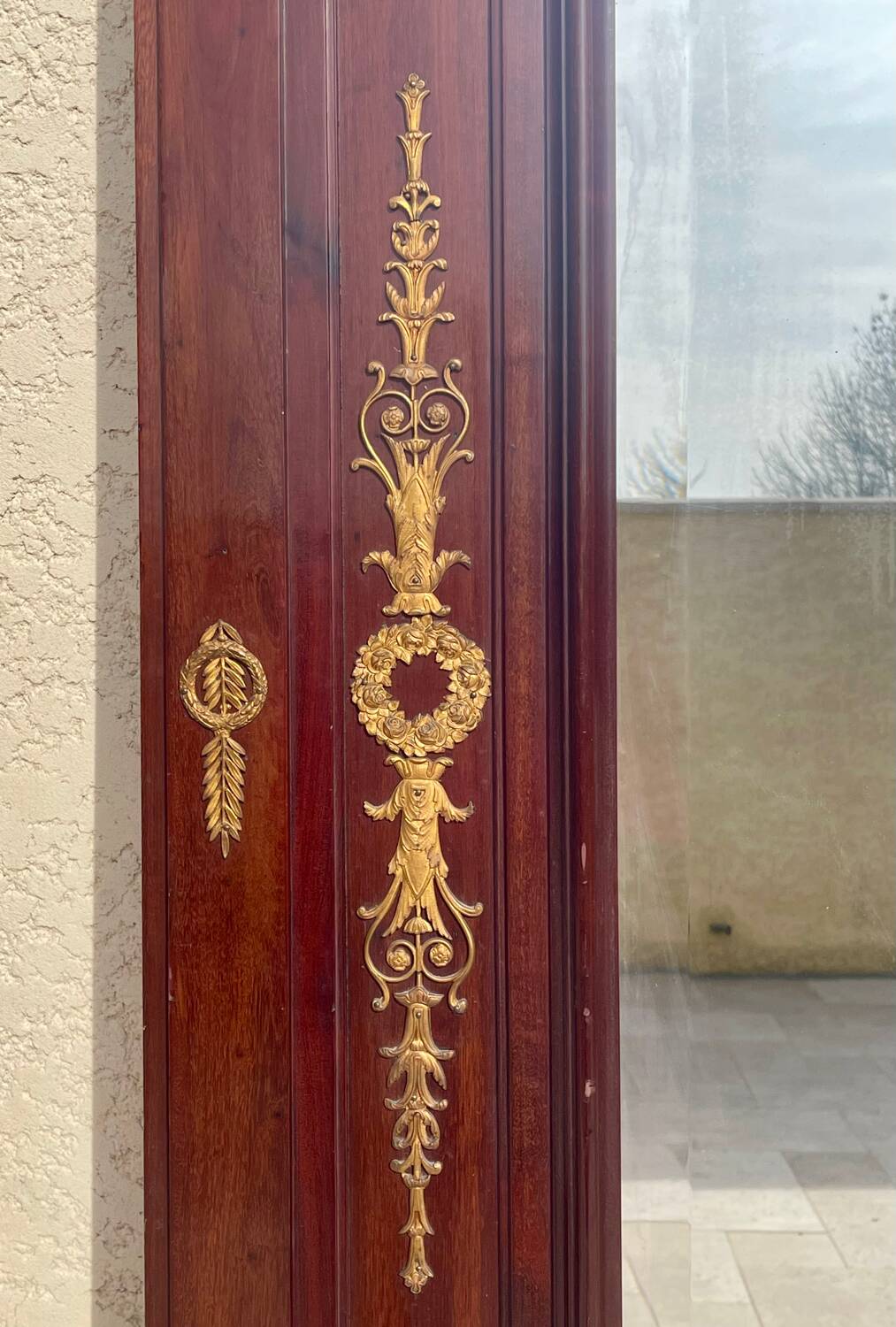 Large Empire Style Mahogany Mirror - H 2m33