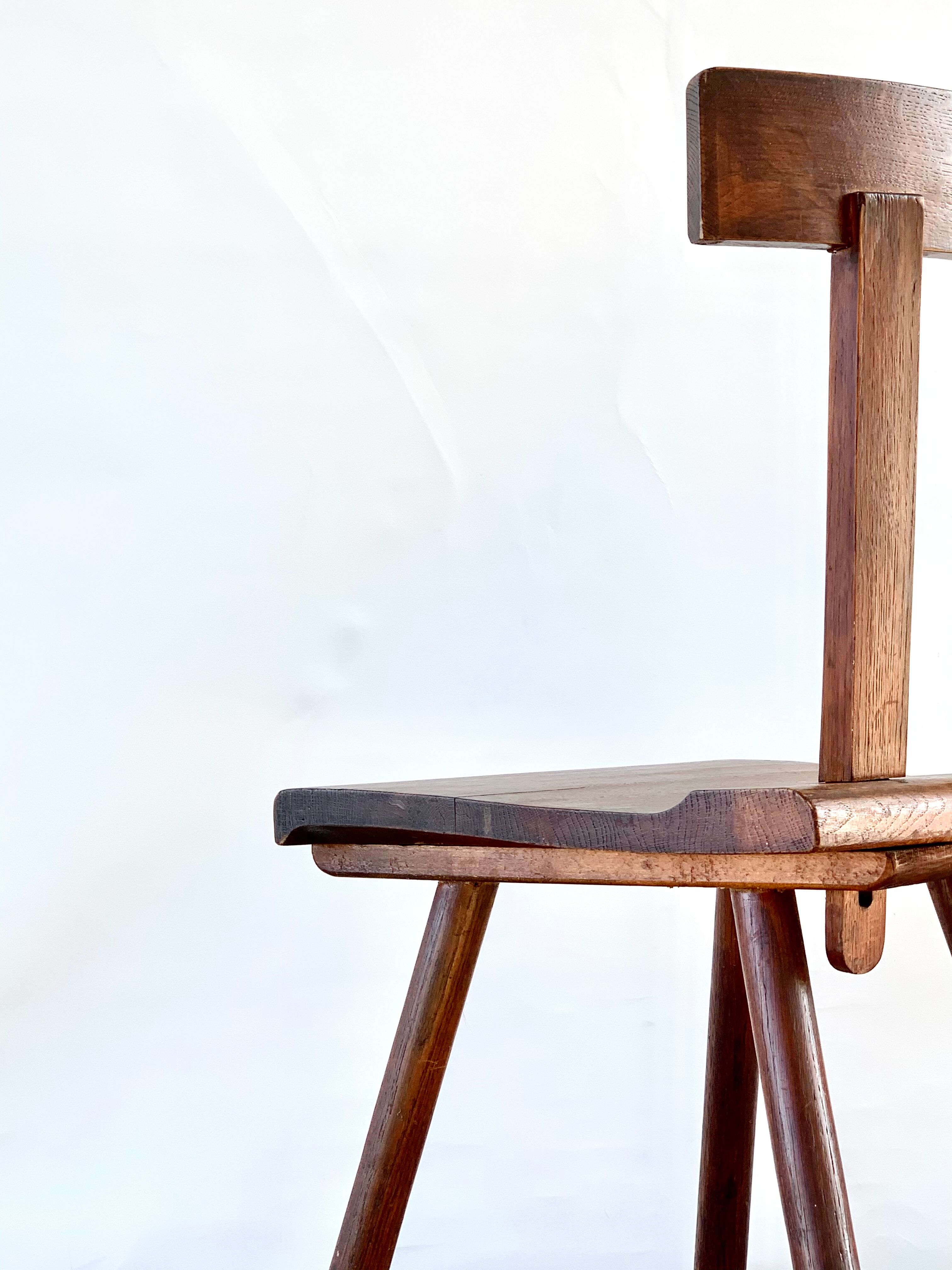 Brutalist wooden chair