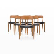 Set of 6 dining chairs by Niels O. Møller, Model 75